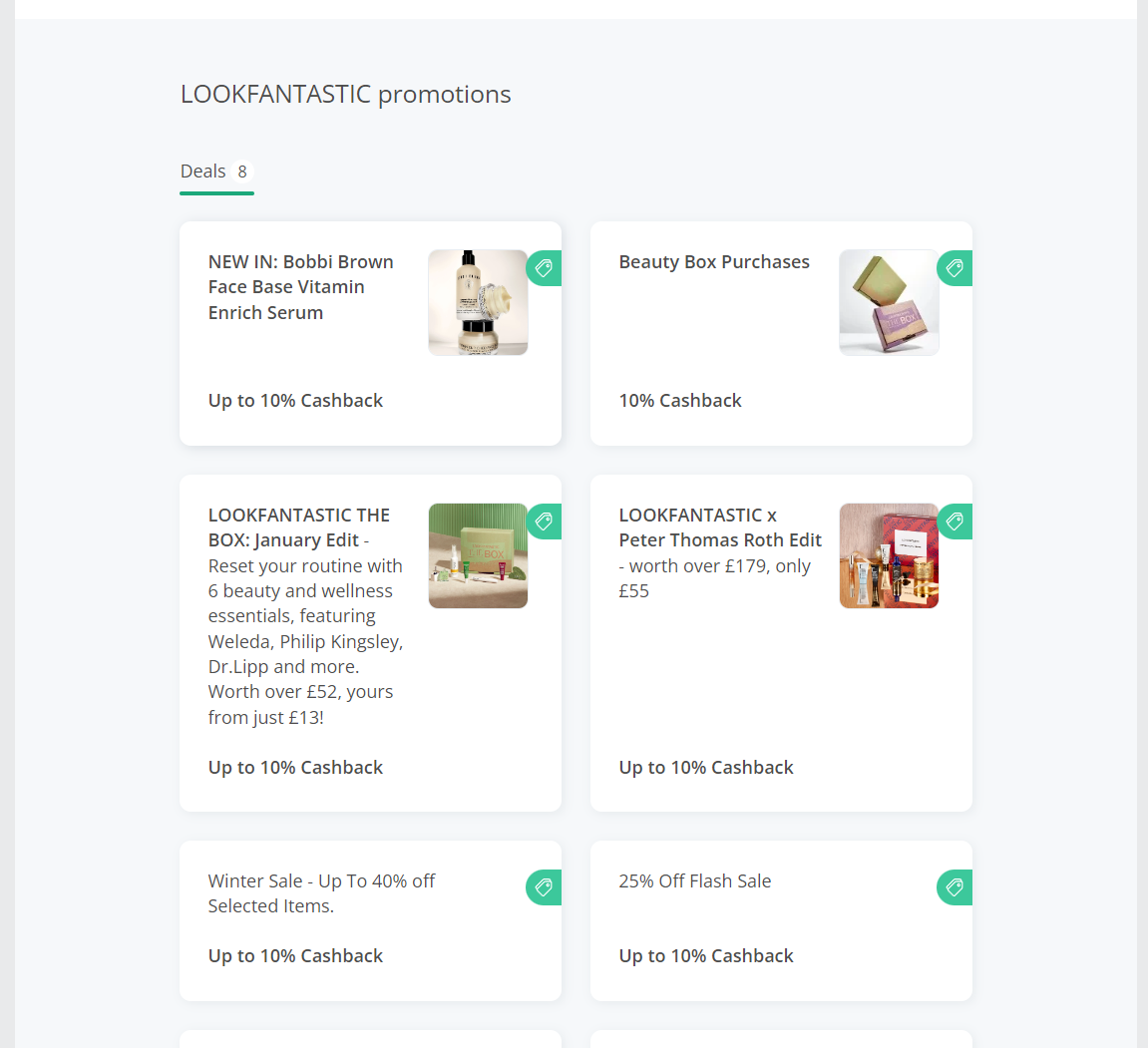 An example of the legacy brand pages