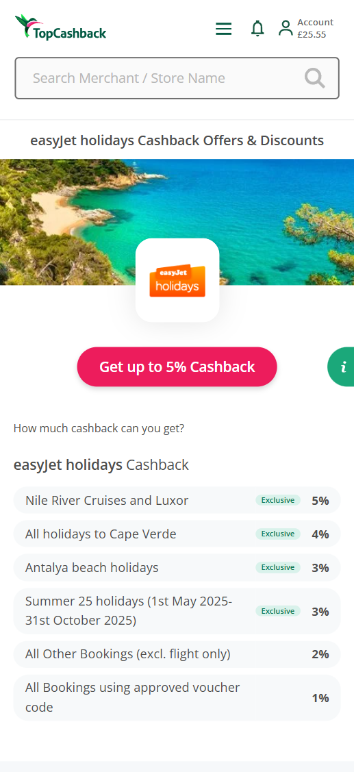 The new TopCashback brand pages